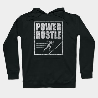 Power Hustle Sprinting Uphill Distressed Style Graphic Sports Hoodie